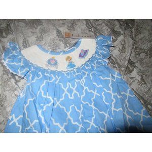 nwt Babeeni blue smocked Cinderella bishop dress girls 18 m